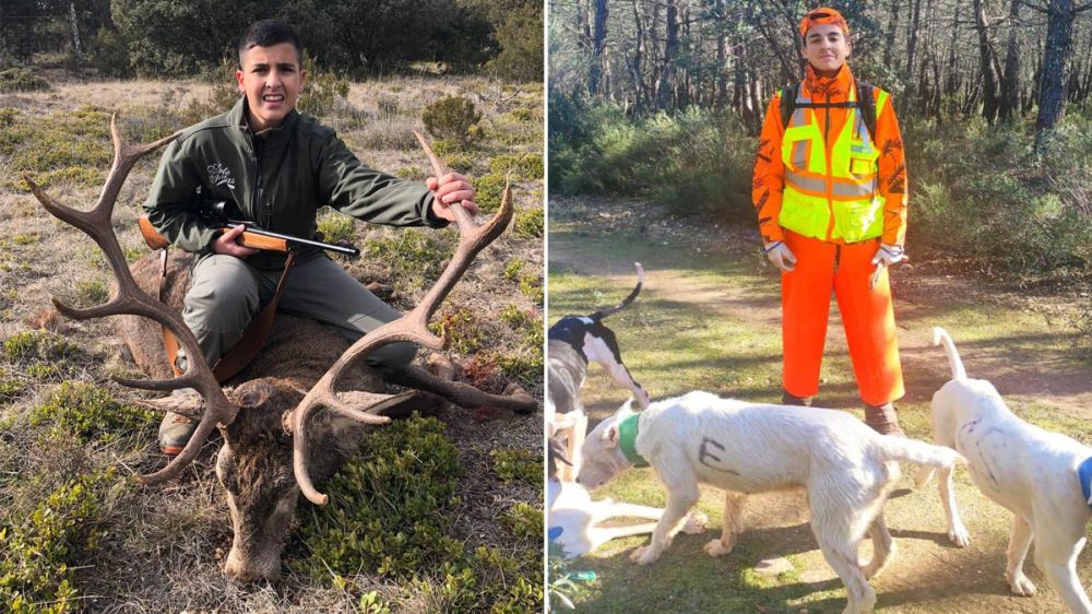 Un joven cazador de 16 años abate un impresionante ciervo en su primera montería