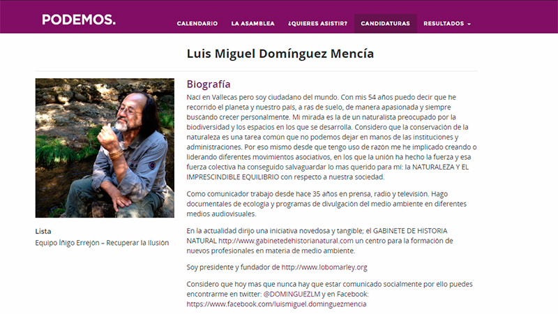  Luis Miguel Domínguez en Podemos