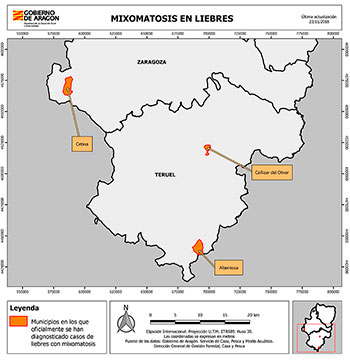  Mapa mixomatosis liebre en Aragón