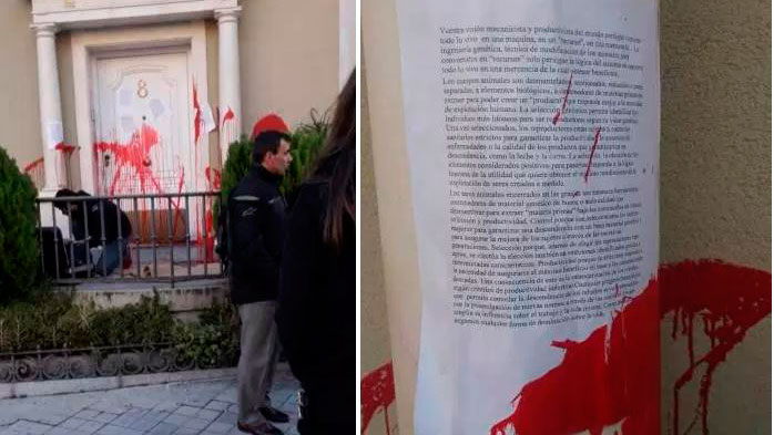 Los animalistas atacan el Colegio de Veterinarios