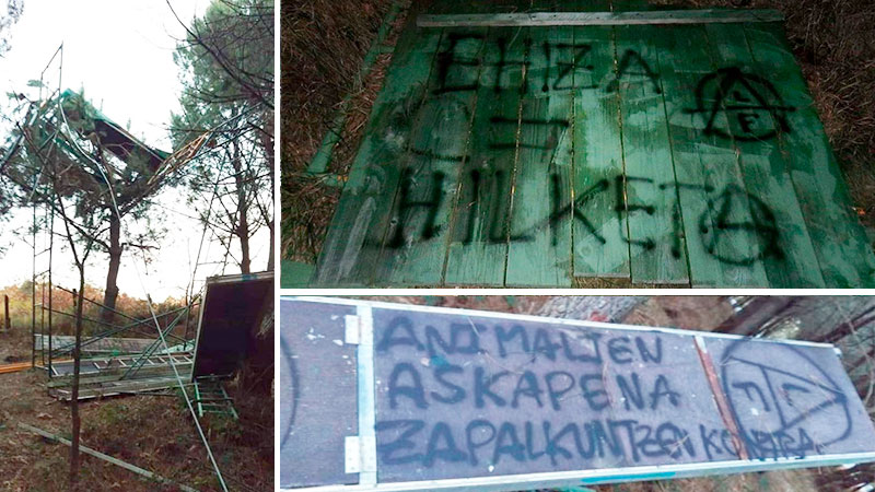 Destruyen torres de caza: Adecap denunciará los actos de ecoterrorismo que ha firmado el Frente de Liberación Animal Destruyen torres de caza: Adecap denunciará los actos de ecoterrorismo que ha firmado el Frente de Liberación Animal