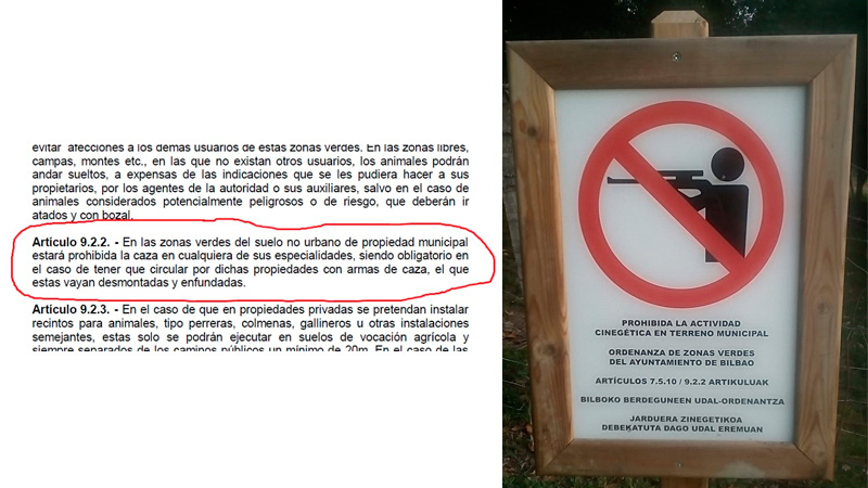  Prohibir la caza en Bilbao