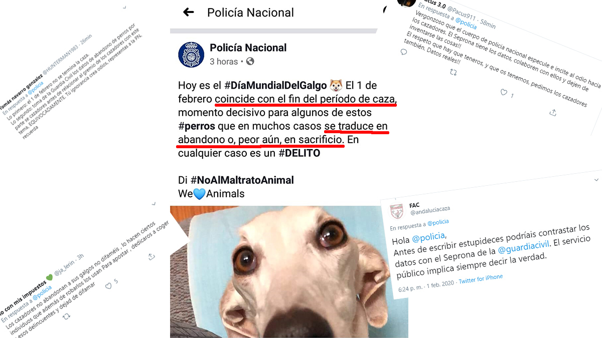  Policía Nacional difama galgos