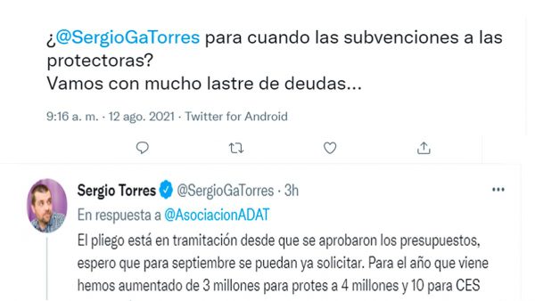   Sergio García Torres promete 4 millones a protectoras de animales presupuestos Estado
