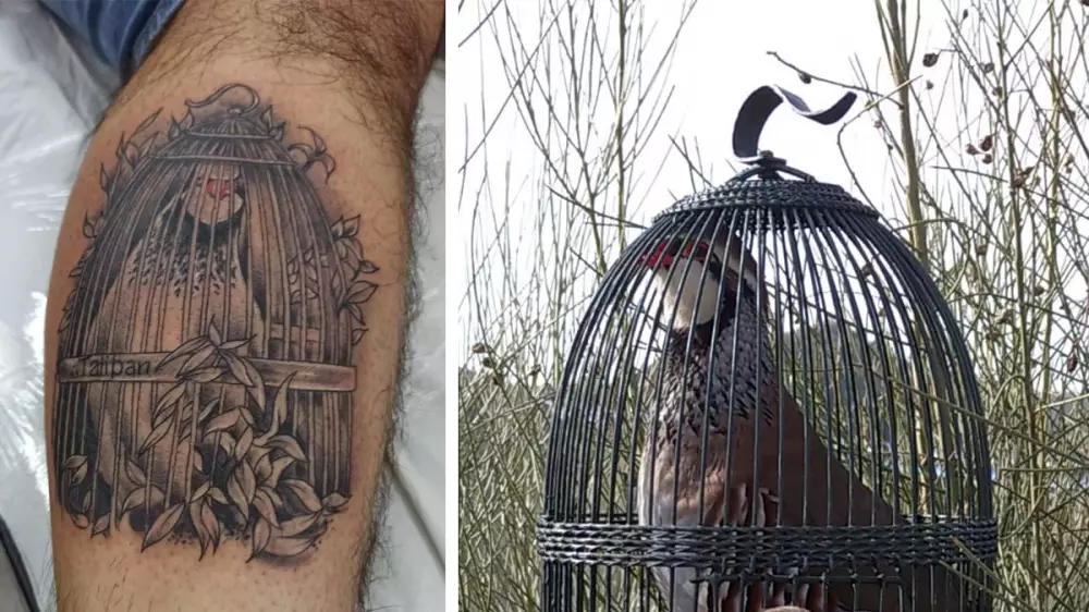 Un cazador se tatúa su macho de perdiz roja en honor a un pájaro ‘de bandera’