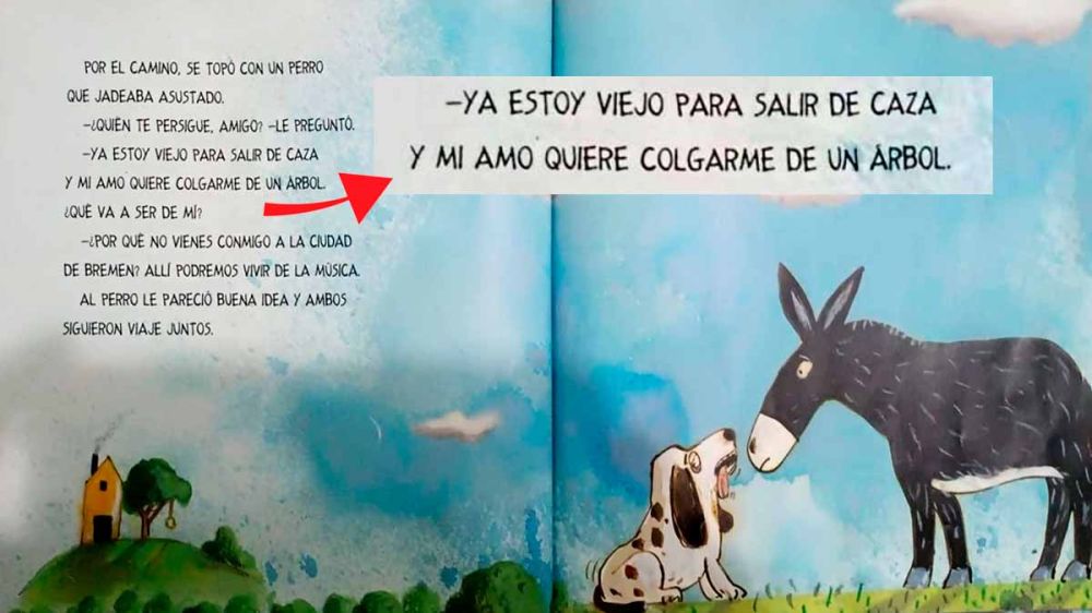 Un colegio público de Galicia entrega a sus alumnos de primero de Educación Primaria un cuento que afirma que los cazadores cuelgan a sus perros veteranos