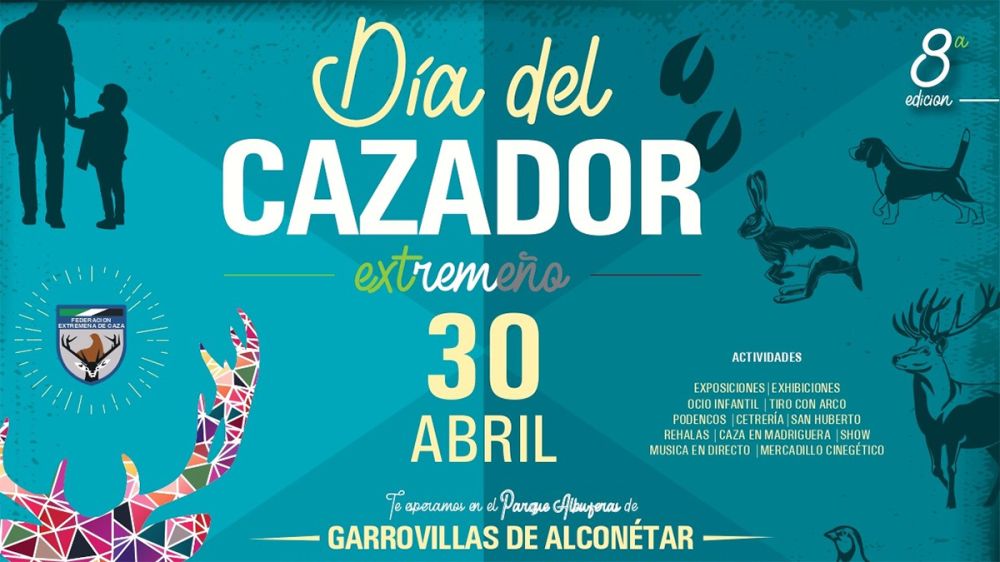 El Día del Cazador Extremeño se celebrará el 30 de abril en Garrovillas de Alconétar