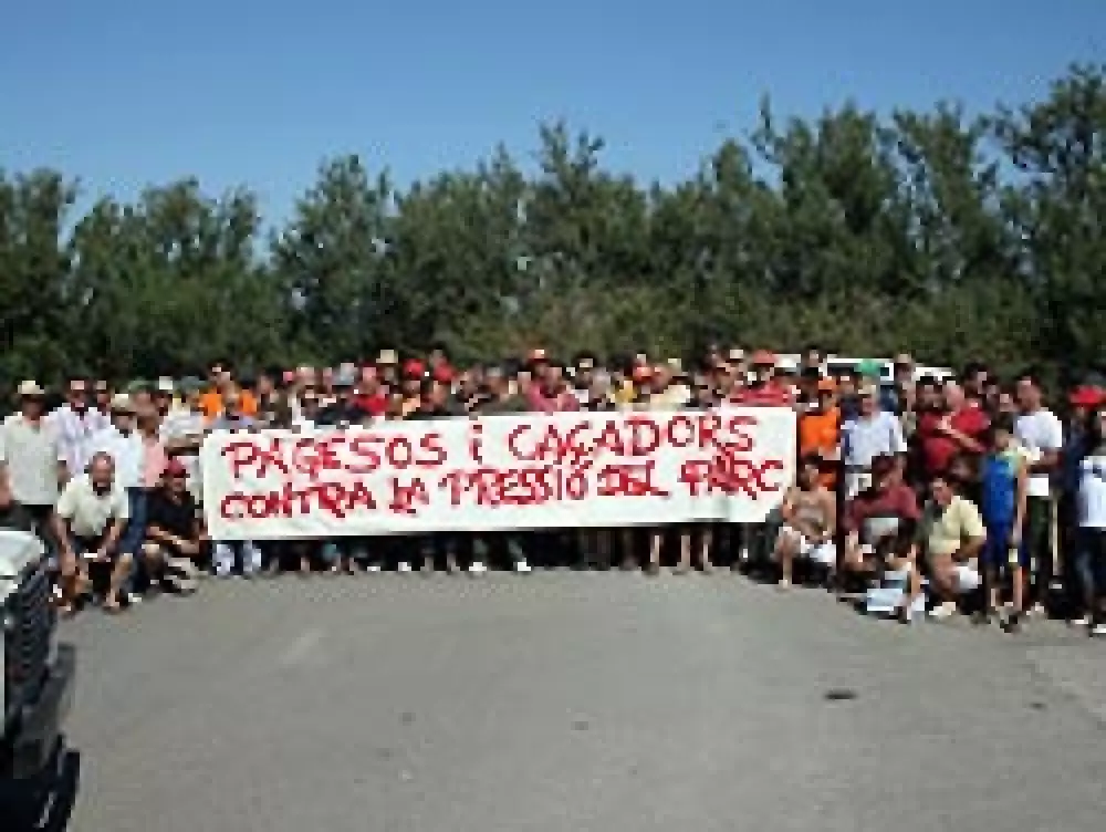 Manifestación de cazadores en el Ampurdán