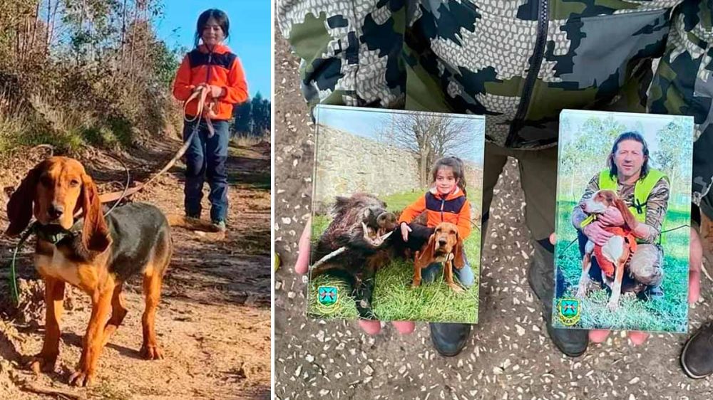 Un grupo de cazadores cántabros homenajea a dos de sus perros de caza víctimas de los lobos