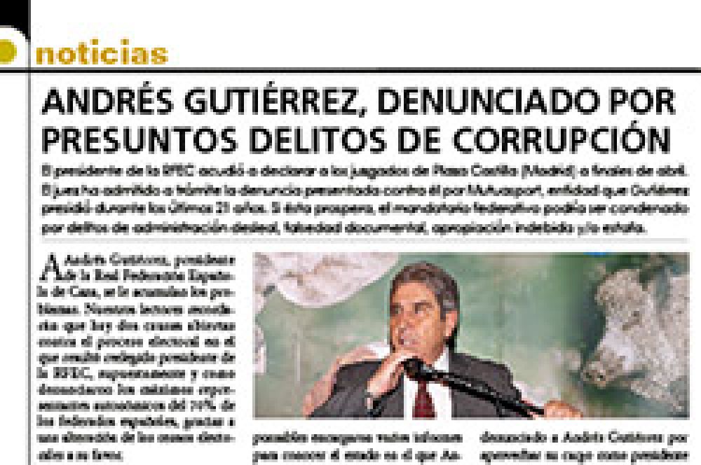 Andrés Gutiérrez será juzgado por presuntos delitos de corrupción