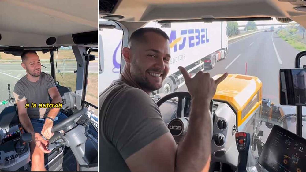 Conduce un tractor por una autovía y lo publica en redes sociales: la multa no tardó en llegar