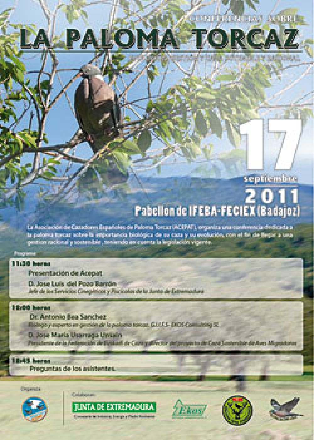 Conferencias sobre la paloma torcaz organizadas por ACEPAT