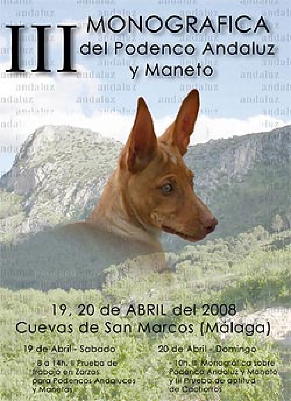 III Monográfica y Prueba de Trabajo en zarzas para Podencos Andaluces y Manetos
